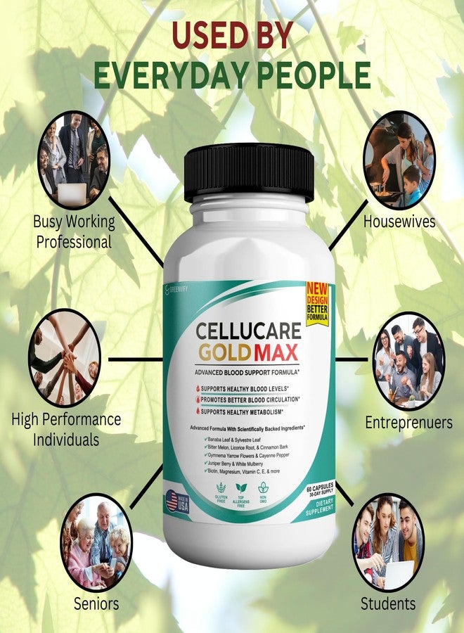 Cellucare Gold Max Pills Advanced Blood Support Formula Supplement, Blood Capsules - Maximum Strength, All Natural Formula Capsules Blood Support Reviews (1) - Image 2